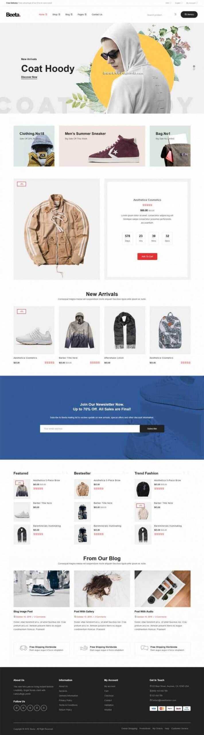 多功能电子商务Bootstrap4响应式HTML5 - 友友资源