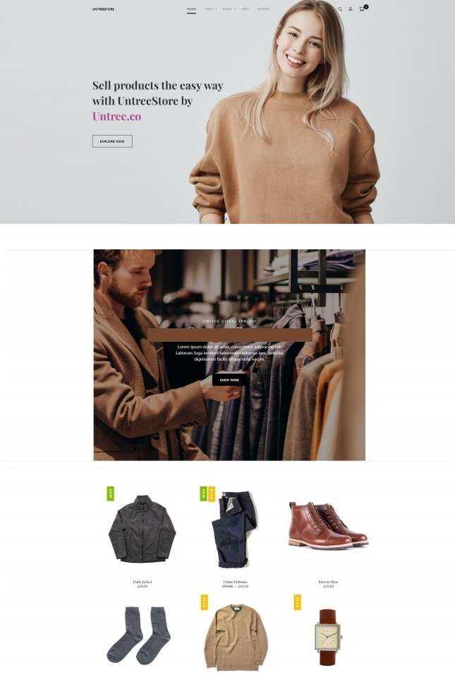 时尚服饰单品销售服务网站html模板 - 友友资源