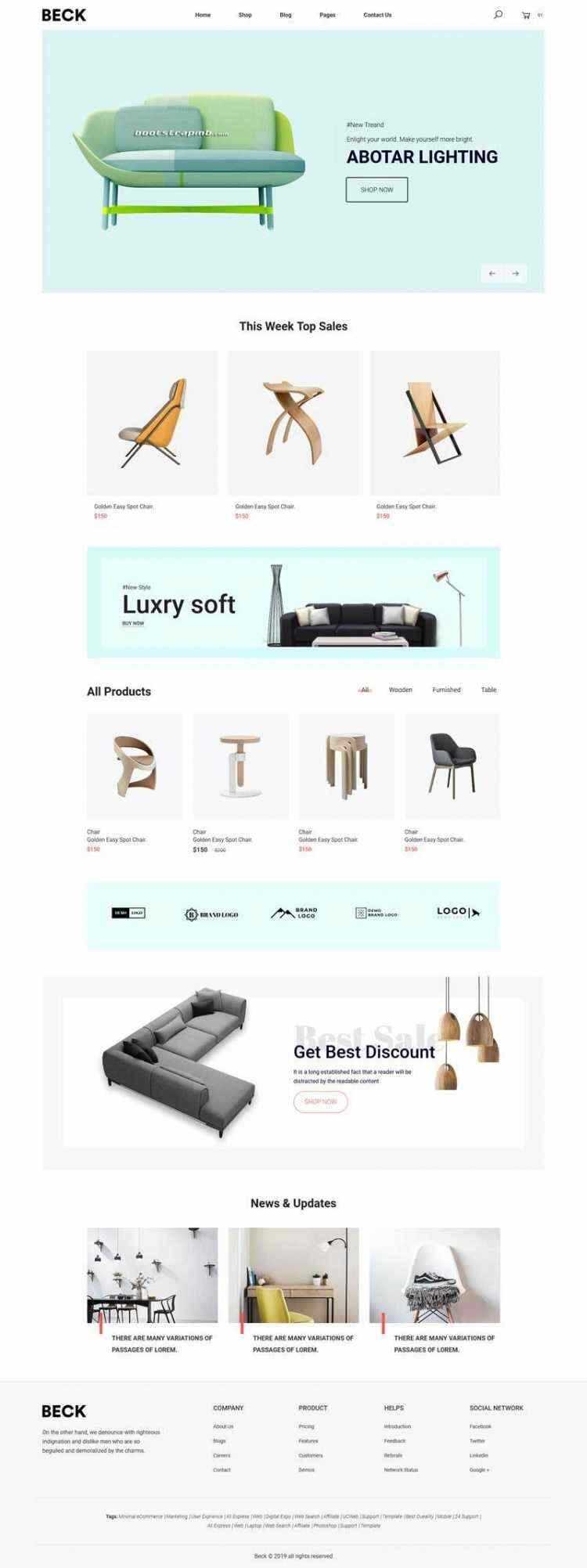 Bootstrap响应式小清新电商家具家居装饰商城 - 友友资源