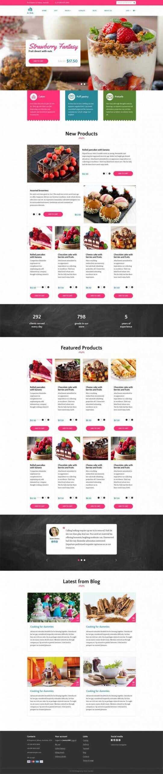 Bootstrap4响应式粉色甜品蛋糕店在线购买商城 - 友友资源