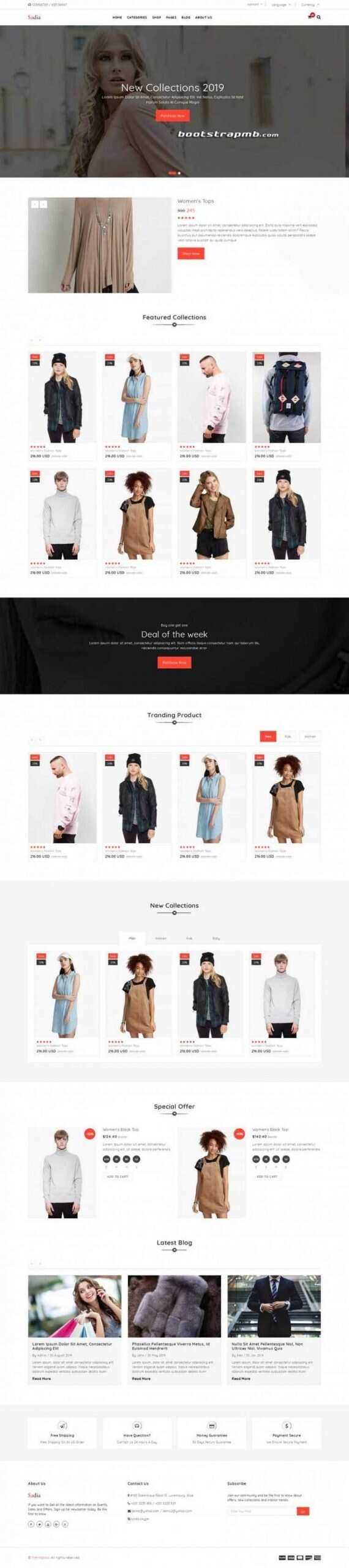 Bootstrap响应式英文服装商城 - 友友资源