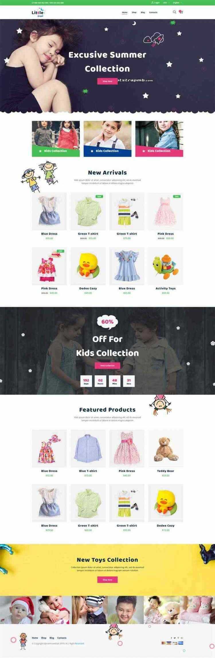 Bootstrap响应式卡通儿童用品童装商城 - 友友资源