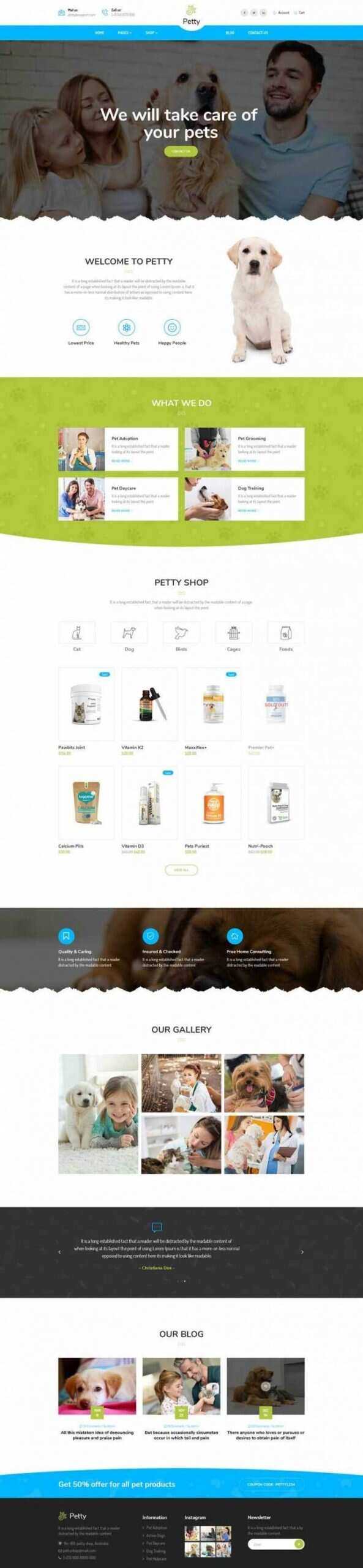 Bootstrap扁平响应式宠物商店宠物医院网站 - 友友资源