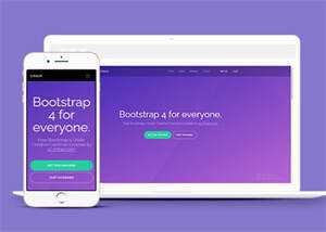 简洁紫色精美Bootstrap4网站模板 - 友友资源