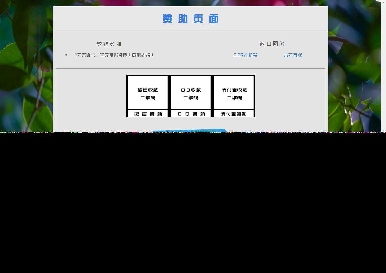 漂亮的赞助打赏单页HTML源码 - 友友资源
