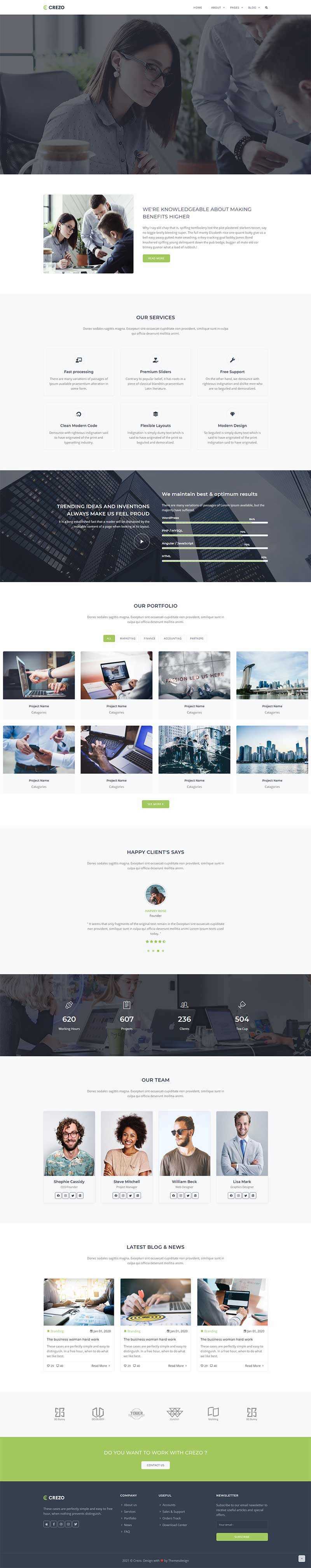 Bootstrap多用途的商业公司展示HTML5模板 - 友友资源