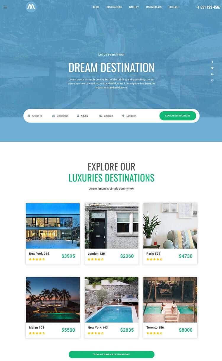 环球旅行酒店预定网站html5模板 - 友友资源