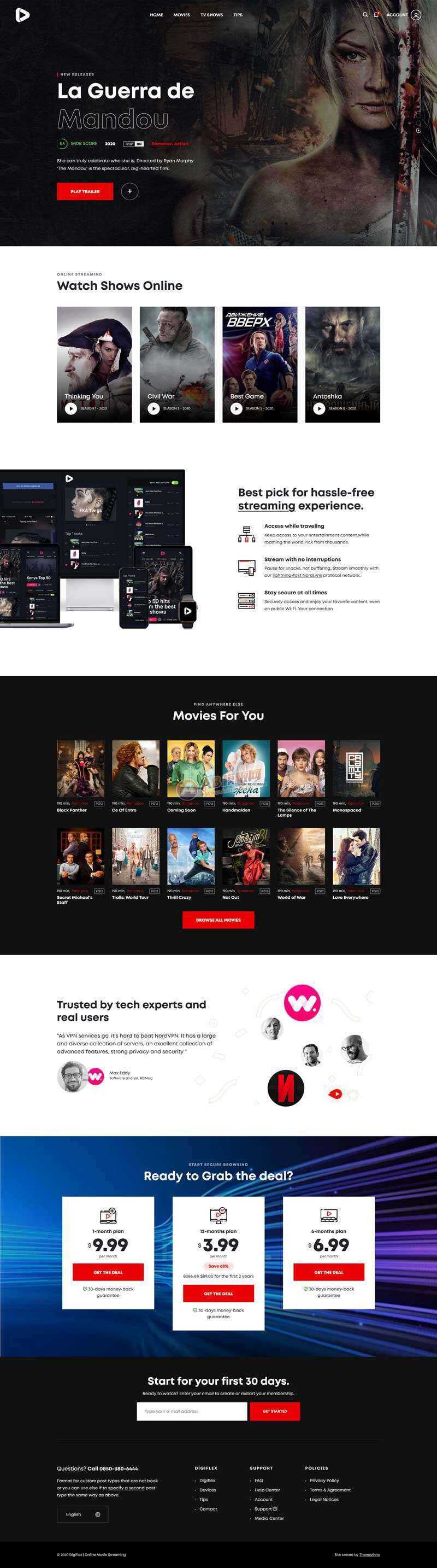 Bootstrap在线3D高清影院视频网页模板 - 友友资源