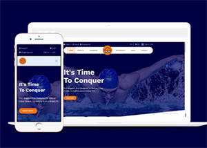 宽屏游泳用品商店HTML5模板下载 - 友友资源