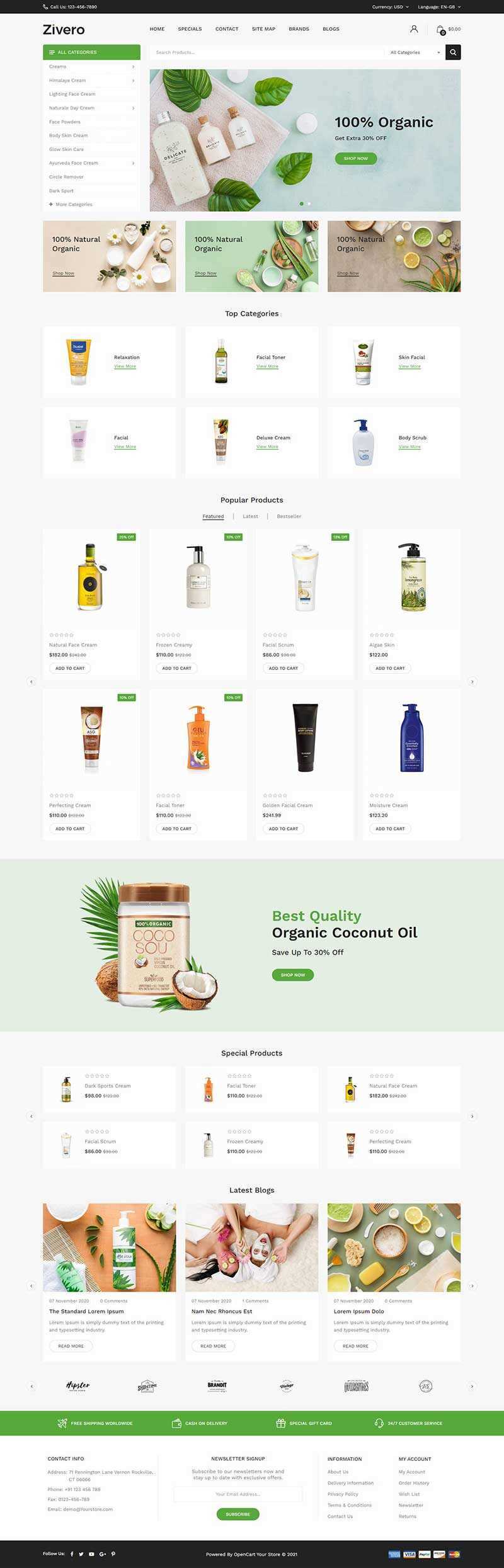 小清新洗护用品商城网页html模板 - 友友资源