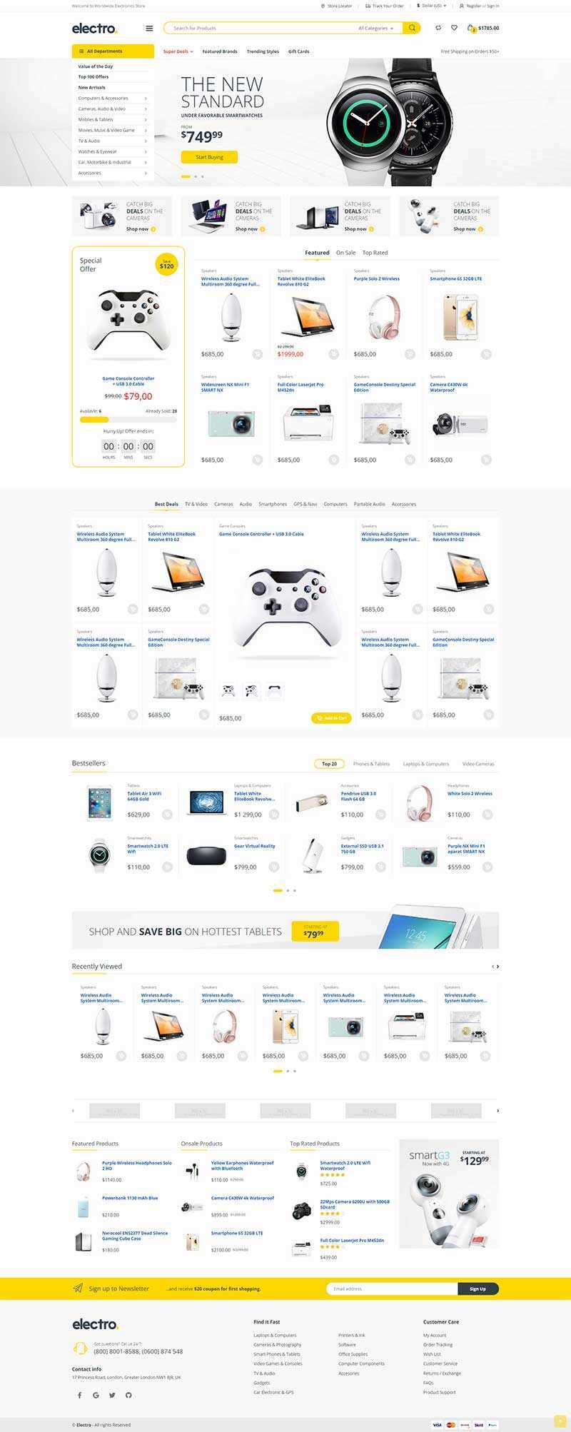 简洁明亮的综合型电子商城html模板 - 友友资源