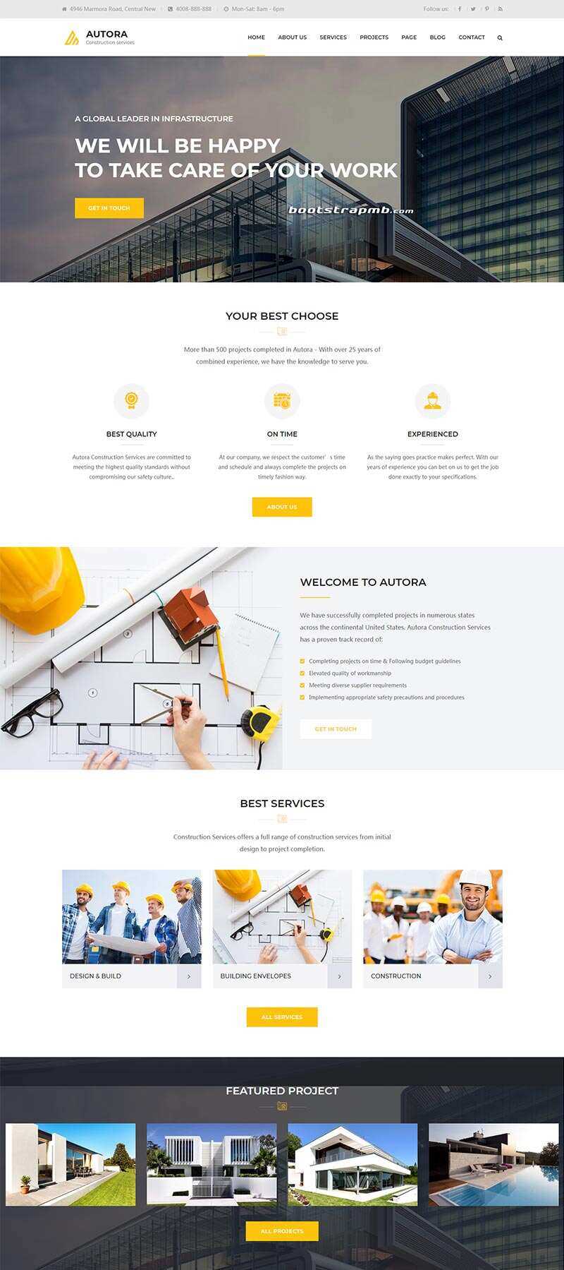 Bootstrap响应式的房地产建筑企业网站HTML模板 - 友友资源