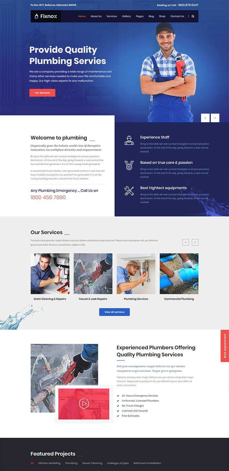 Bootstrap管道修理家政保洁公司网站html模板 - 友友资源