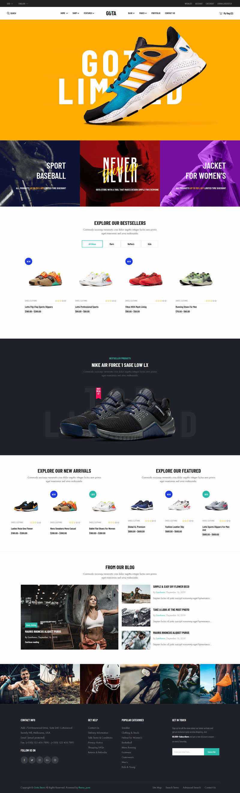 bootstrap响应式品牌运动鞋商城HTML5模板 - 友友资源