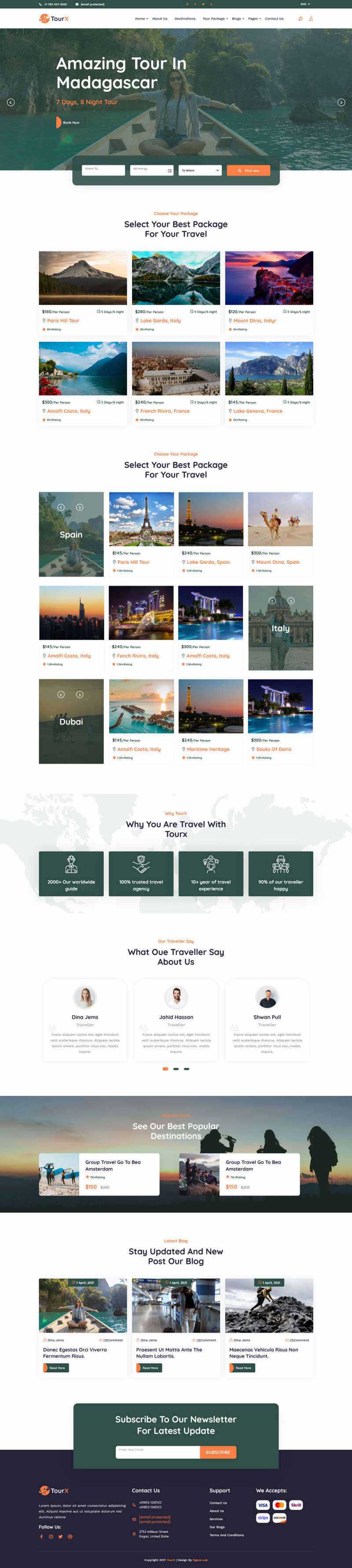 Bootstrap大气的旅游套餐服务HTML5网站模板 - 友友资源