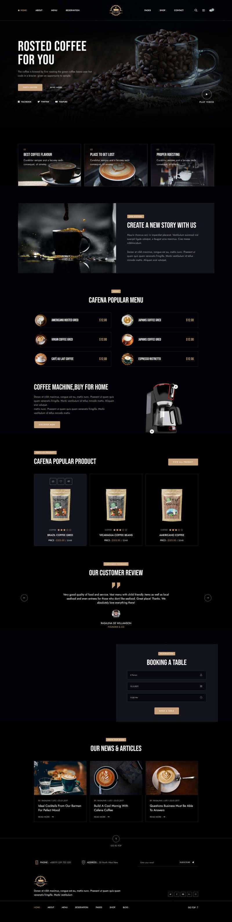响应式咖啡奶茶店铺HTML5电商销售模板 - 友友资源