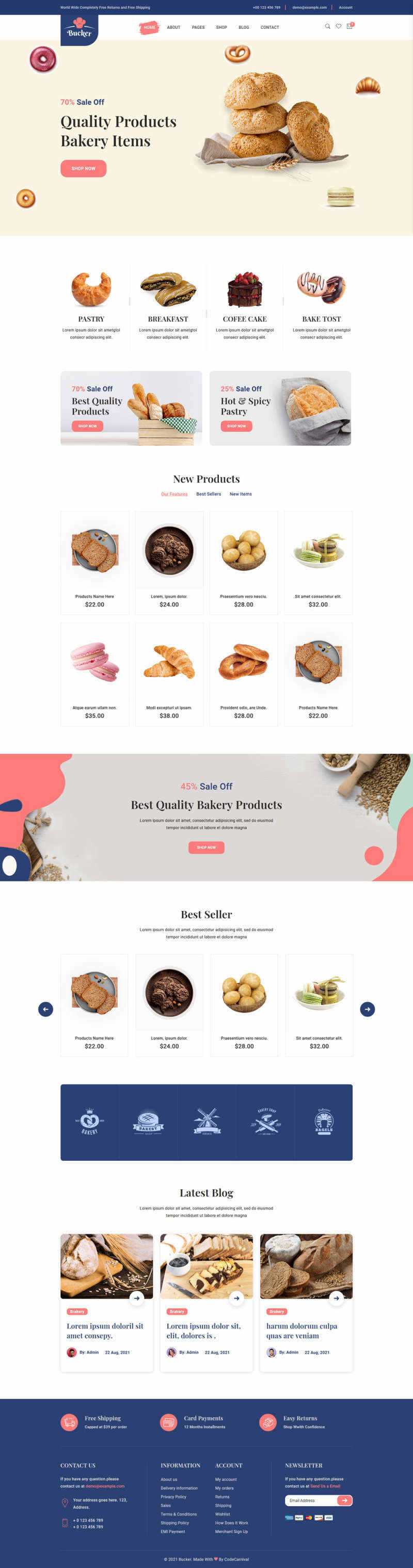 Bootstrap5甜品面包店铺HTML电商模板 - 友友资源