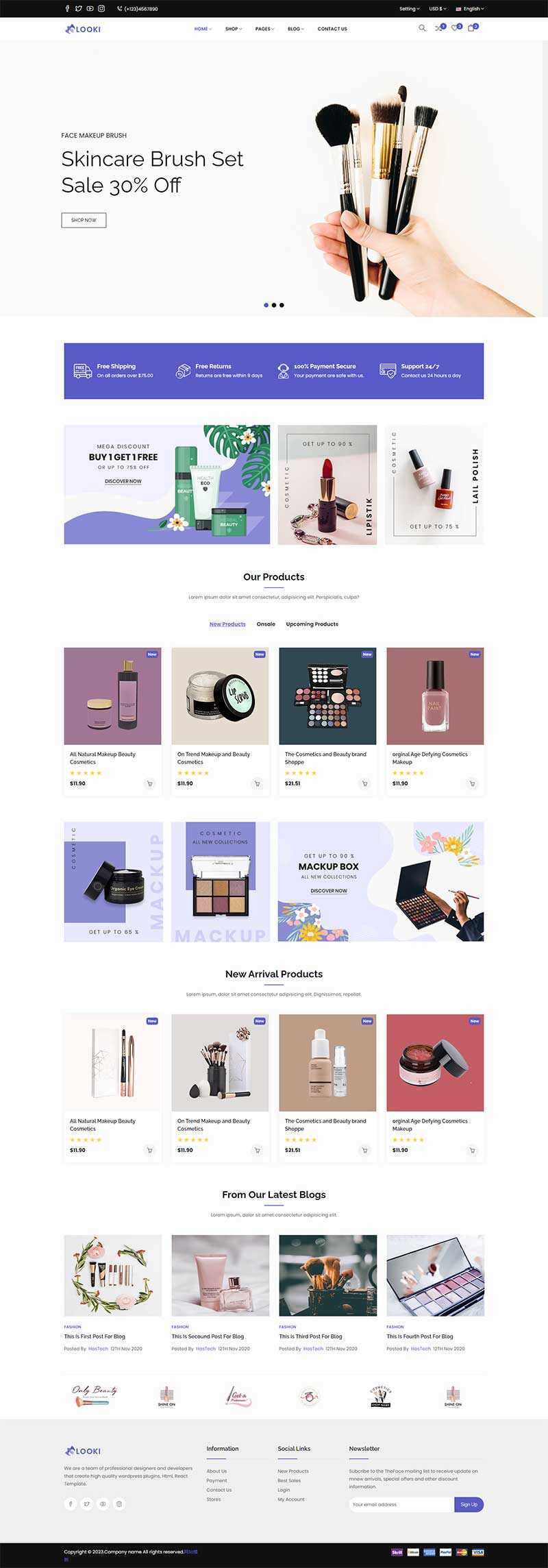 Bootstrap5美容化妆品电子商务html模板 - 友友资源