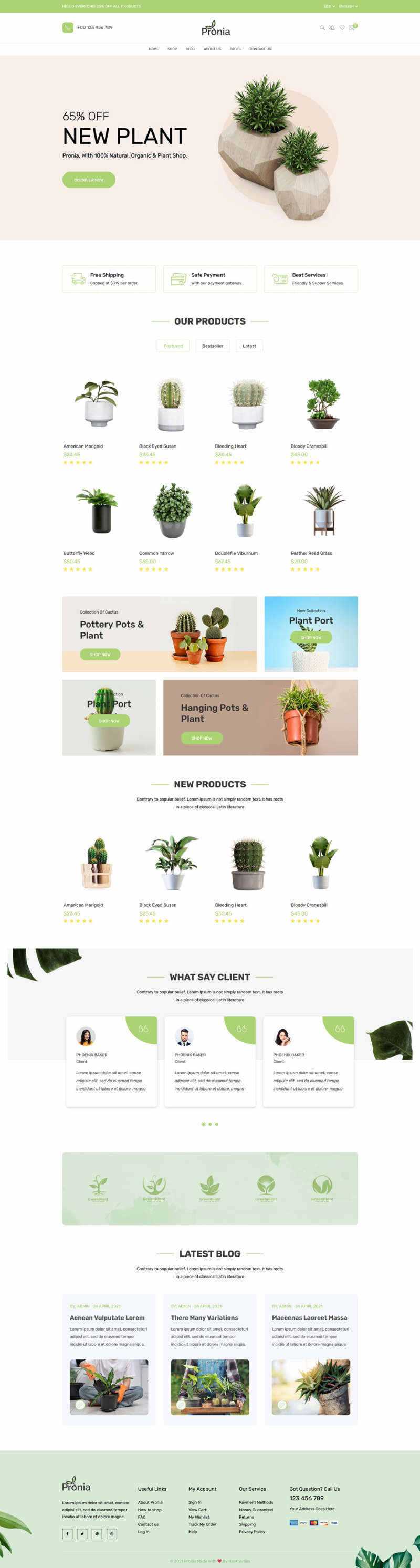 Bootstrap响应式盆栽植物商城网页模板 - 友友资源