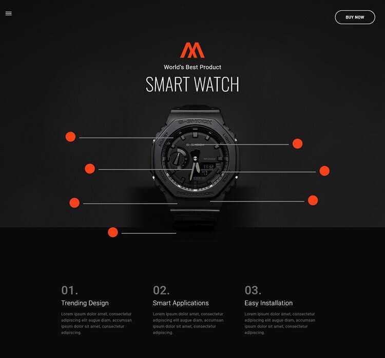 时尚腕表产品介绍html5模板 - 友友资源