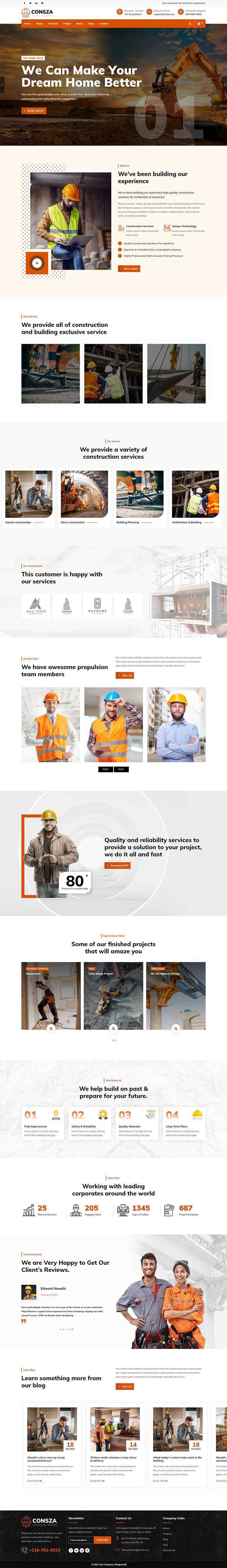 响应式房地产建筑工程企业网站HTML5模板 - 友友资源