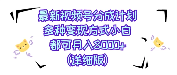 视频号创作者分成计划，多种变现方式，选择适合你领域赛道，小白轻松月入8000+（详细版） - 友友资源