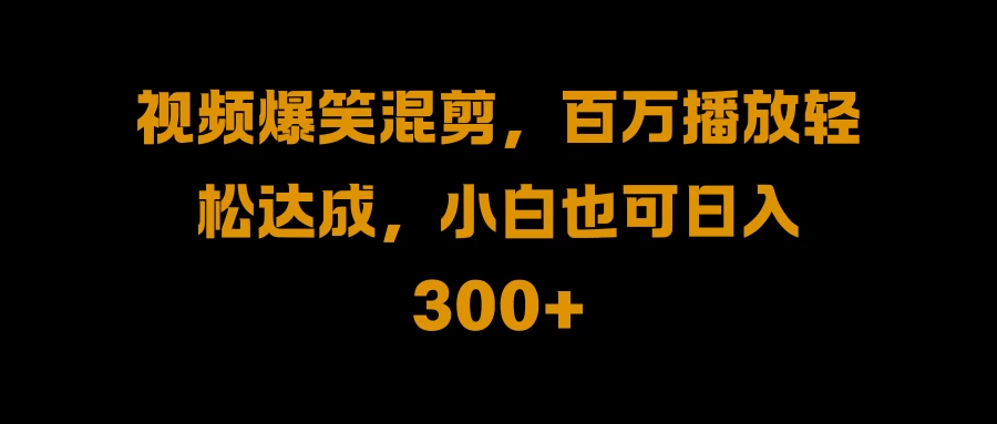 视频号零门槛！爆火视频搬运后二次剪辑，轻松达成日入 1000+ - 友友资源