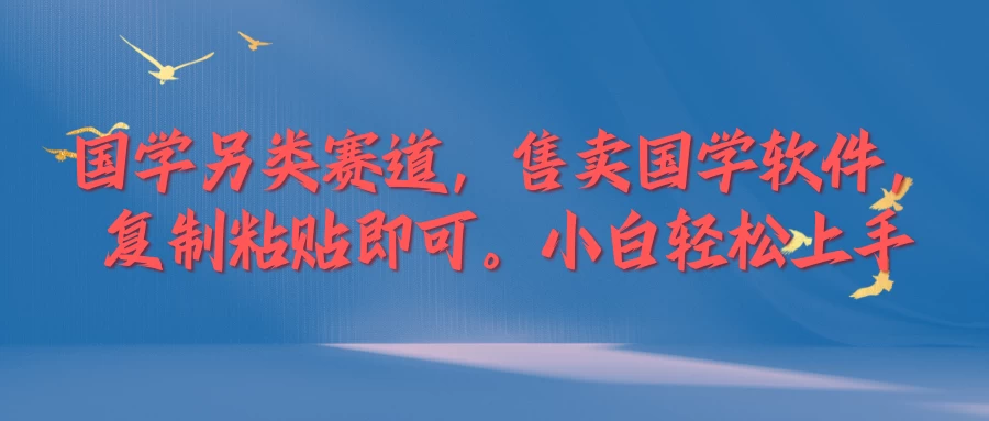 国学新赛道，售卖国学软件,复制粘贴，小白轻松上手 - 友友资源