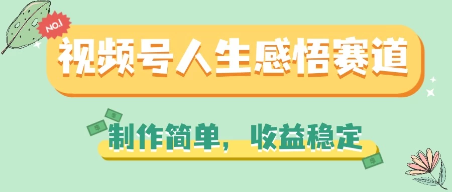 视频号人生感悟赛道，制作简单，收益稳定 - 友友资源
