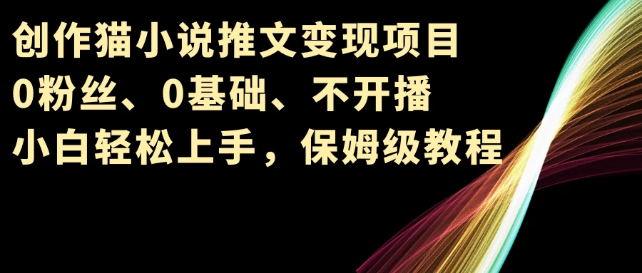 小说推文变现项目，0粉丝、0基础、不开播、小白轻松上手，保姆级教程 - 友友资源