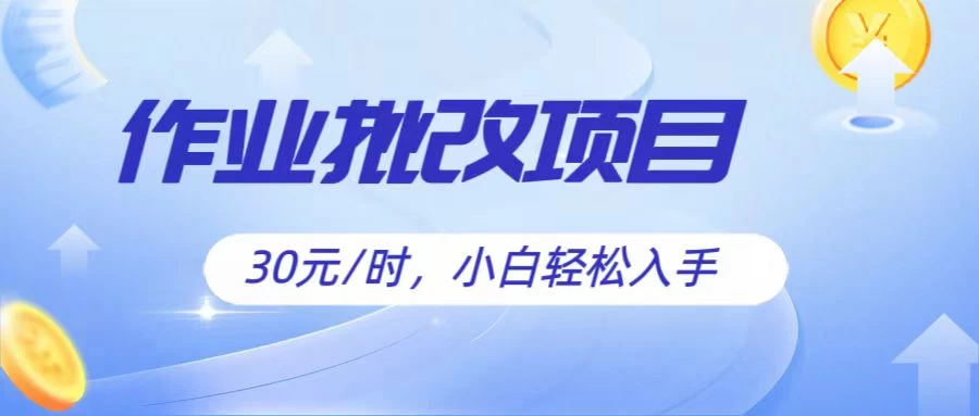 作业批改项目30元/时，小白轻松入手，非常的简单 - 友友资源