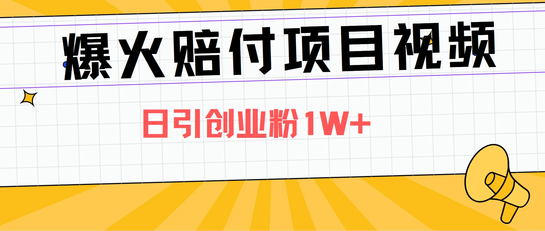 爆火赔付项目视频，全网平台进行引流，日引创业粉1W+ - 友友资源