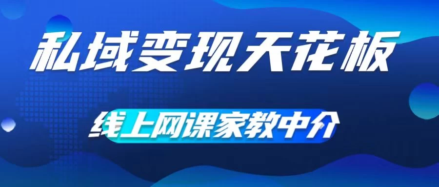 私域变现天花板，网课家教中介，只做渠道和流量，让大学生给你打工、0成本实现月入五位数 - 友友资源
