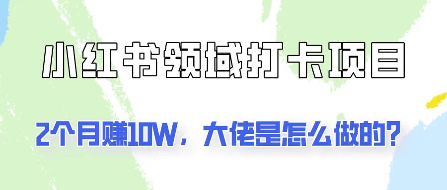 通过小红书领域打卡项目2个月赚10W，大佬是怎么做的？ - 友友资源