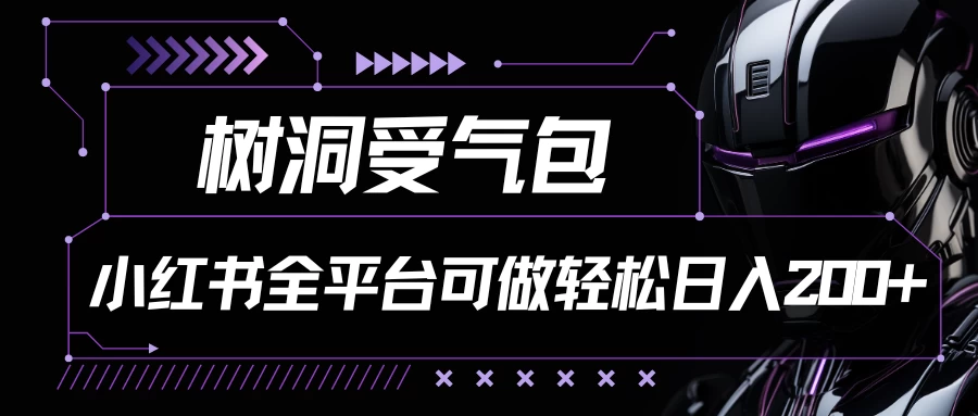 小红书等全平台可做，树洞受气包项目，轻松日入200+ - 友友资源