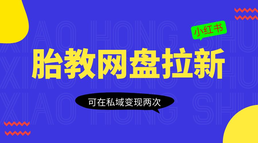 小红书胎教网盘拉新项目：可在私域变现两次「作品制作教程+素材」 - 友友资源