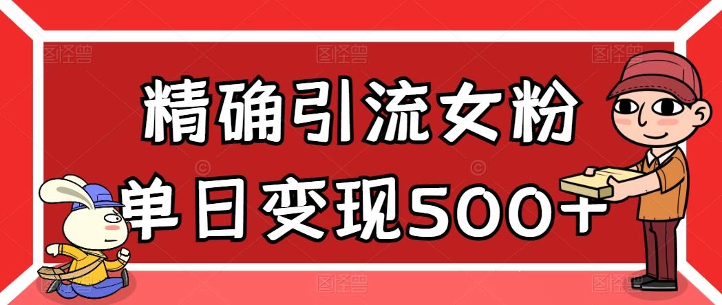 精确引流女粉，单日变现500+，高复购，保姆级教程 - 友友资源