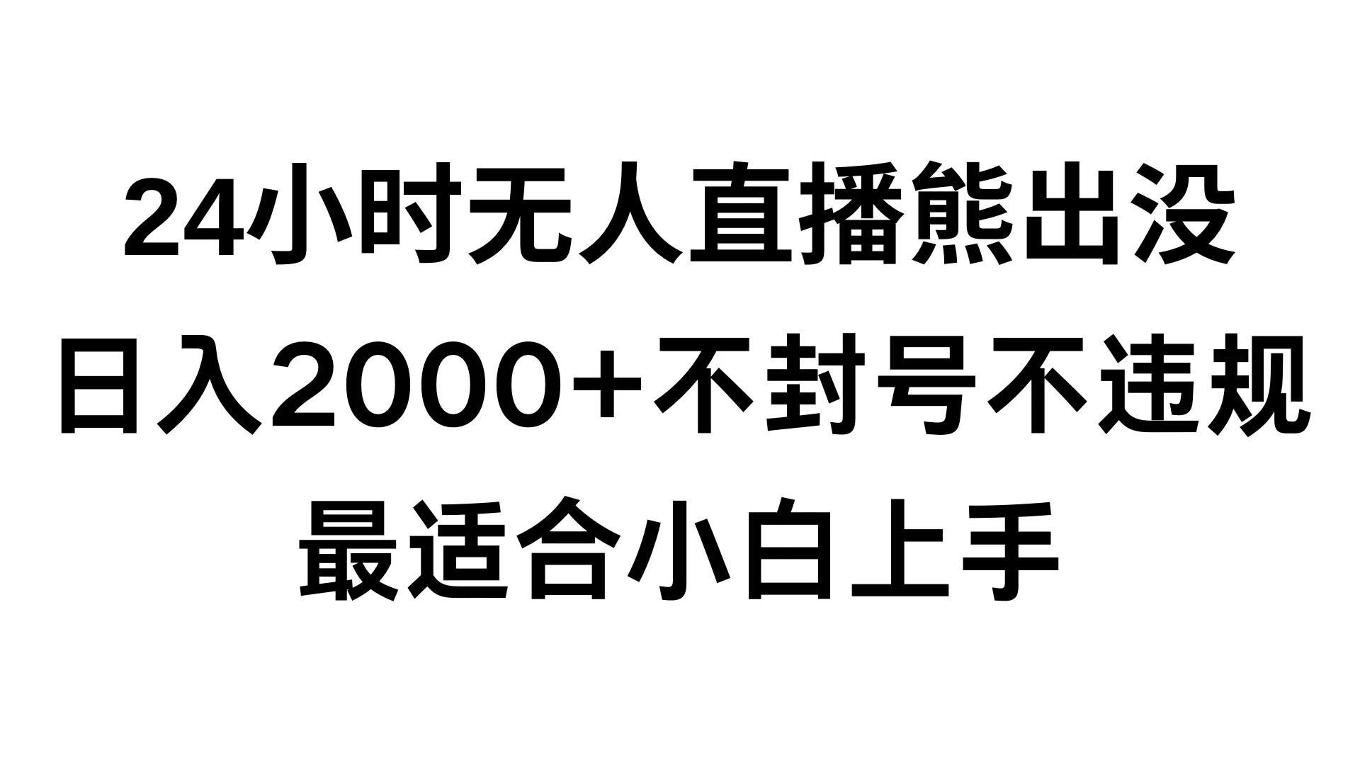 快手24小时无人直播熊出没，不封直播间，不违规，日入2000+，最适合小白上手，保姆式教学 - 友友资源