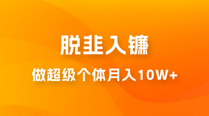 脱韭入镰，通过做「超级个体」月入 10w+，普通人实现阶层跨越的最优解 - 友友资源