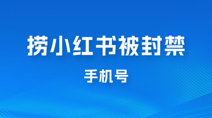 捞小红书被封禁手机号，小红书被封号禁言账号手机换绑 - 友友资源