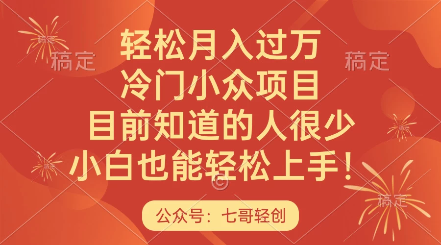 轻松月入过万，冷门小众项目，目前知道的人很少，小白也能轻松上手！ - 友友资源