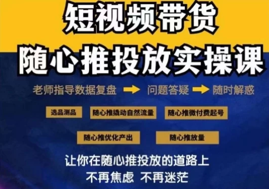 2024好物分享随心推投放实操课，随心推撬动自然流量/微付费起号/优化产出 - 友友资源