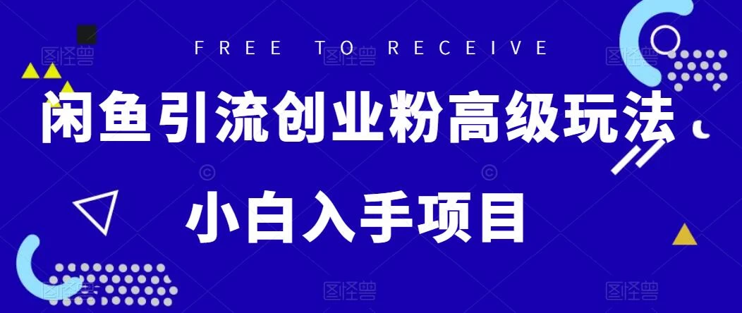闲鱼引流创业粉高级玩法，单日引流200+，稳定收益2000+，小白入手项目 - 友友资源