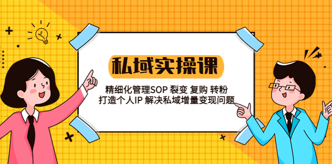 私域实战课程：精细化管理 SOP 裂变、复购、转粉，打造个人 IP 私域增量变现问题 - 友友资源