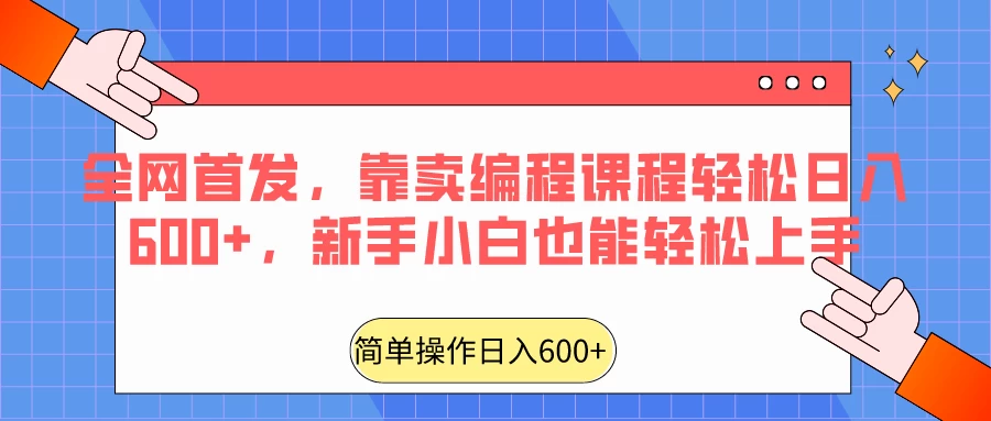 全网首发，靠卖编程课程轻松日入600+，新手小白也能轻松上手 - 友友资源