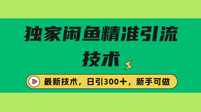 独家闲鱼引流技术，日引 300+ 实战玩法 - 友友资源