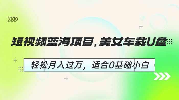 短视频蓝海项目：美女车载 U 盘，适合 0 基础小白 - 友友资源
