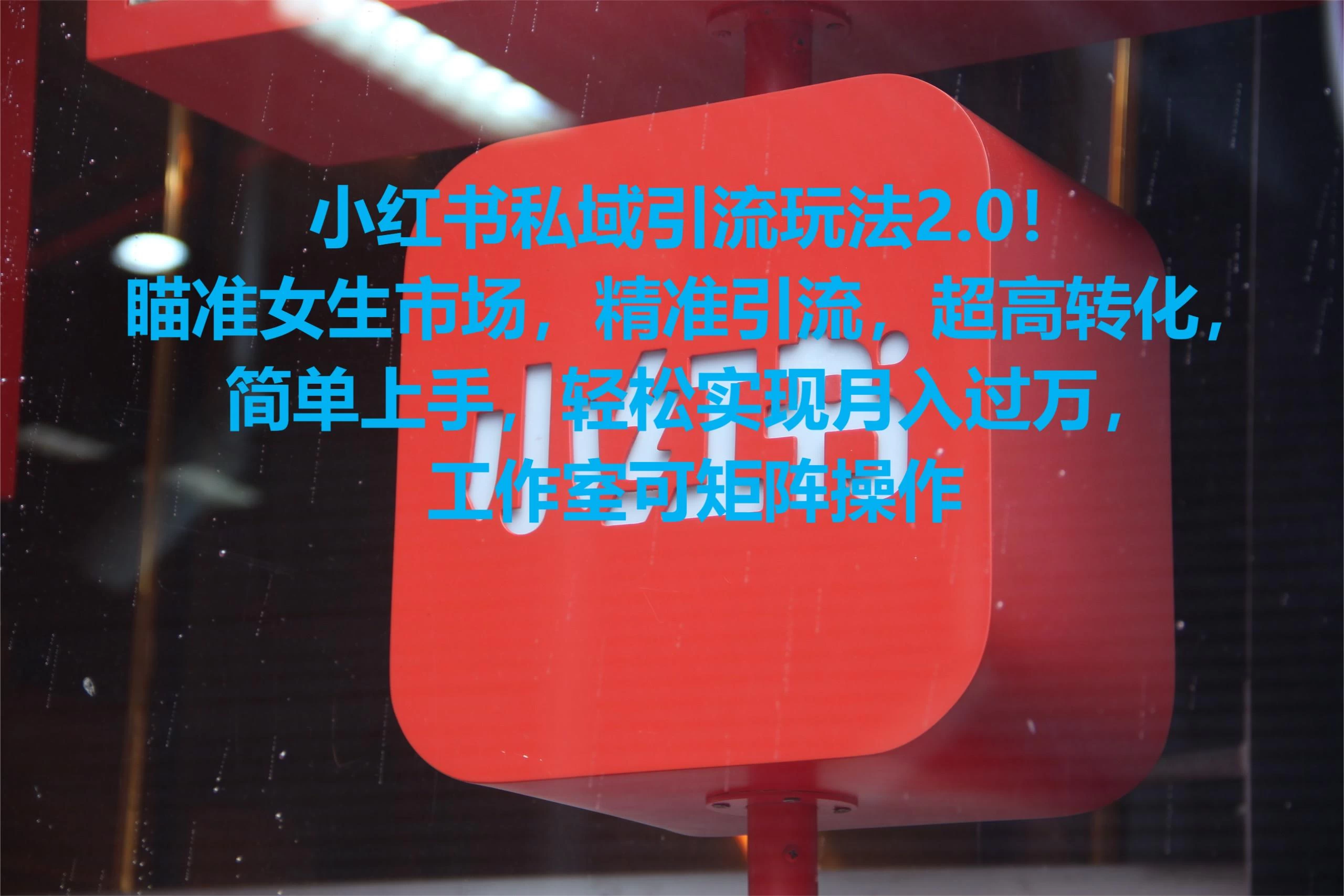 小红书私域引流玩法2.0！瞄准女生市场，精准引流，超高转化，简单上手，轻松实现月入过万，工作室可矩阵操作 - 友友资源