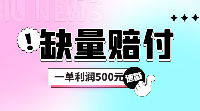 最新多平台缺量赔付玩法：简单操作一单利润 5 张 - 友友资源