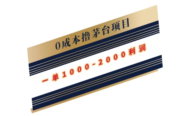 0成本撸茅台项目，一单1000-2000利润 - 友友资源